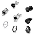 thumbnail image 2 of Juego de pendientes de acero inoxidable Juego de pendientes negros para hombre Juego de moda múltiple, 2 of 6