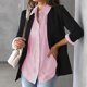 thumbnail image 5 of Camisa De Manga Larga Blusas de mujer Camisa con botones Vertical Raya Traje de trabajo de oficina (Rosa M) Kuymtek para Mujer Rosa T XL, 5 of 6