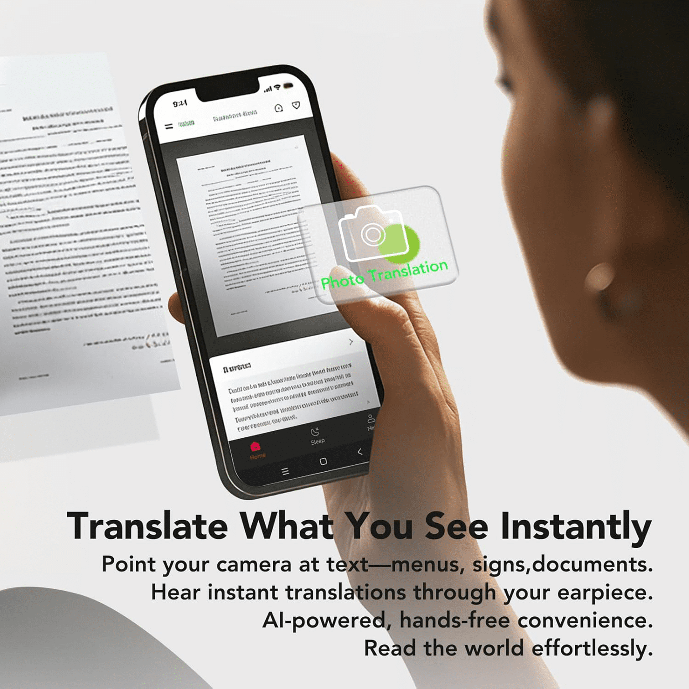 MINISO MS105 AI Translation Earbuds Real Time Wireless Headphone Support 135 Languages with APP Noise Cancelling