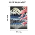 thumbnail image 2 of PRATYUS  Mount Fuji Wall Art Mountain over Lake Photo Painting Cherry Blossom Landscape Nature Pictures Canvas Print Black White Artwork for Home Office Living Room Decor Framed 12x16 in, 2 of 5