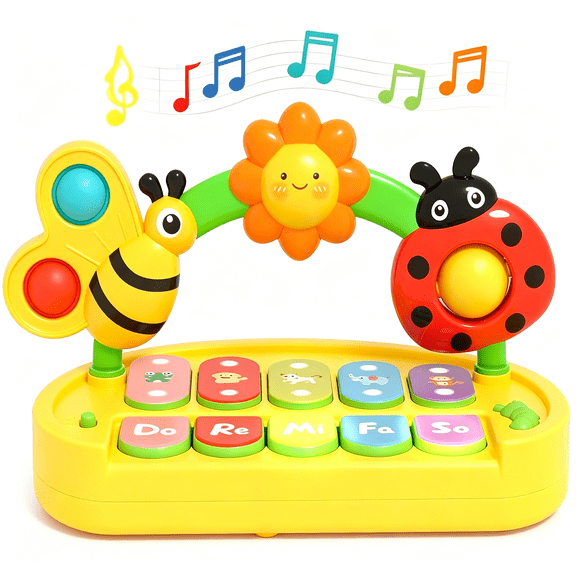 CYFW Baby Piano Toys 6-12 Months Light Up Music Keyboard 6 9 12 18 Month Old Baby Toys with 4 Modes,Infant Educational Learning Toys,Small Musical Piano for Babies 1 Year Old Boys Girls Gift