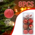 thumbnail image 4 of AYktou 8 Pcs Christmas Balls Ornaments Set, Multiple Types Glitter Christmas Ball Combination Christmas Tree Ornament Gift Hanging Balls for Festivals Birthdays Weddings Tree Decoration, 4 of 6
