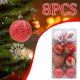 thumbnail image 4 of Juego de ocho piezas Diseños: Un juego de ocho bolas navideñas de diseño único, cada una con un patrón y color diferente, que agrega diversidad a sus decoraciones navideñas., 4 of 6
