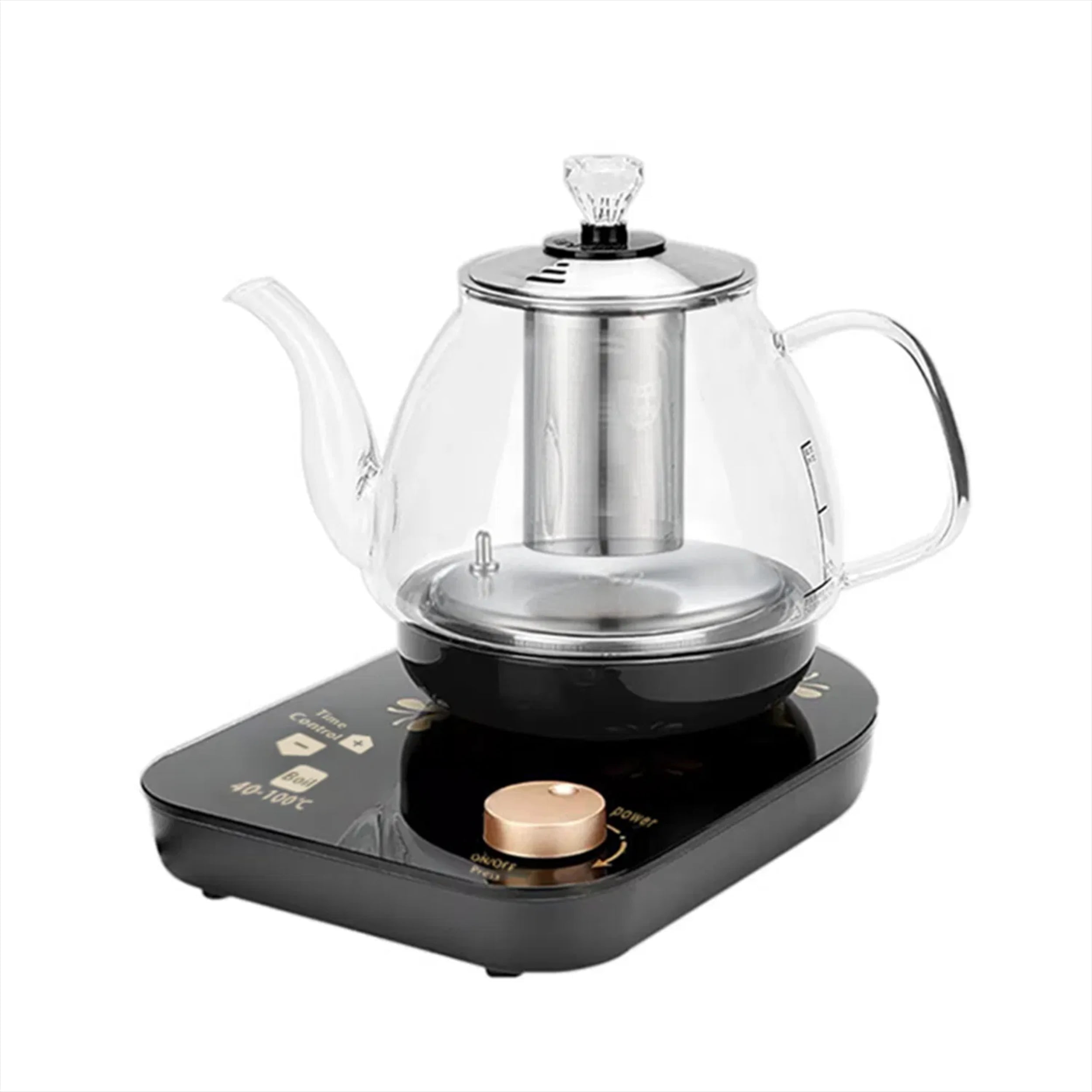 Multi-functional Transparent Teapot, Integrated Boiling and Brewing Electric Kettle, Quick Heating, with Stainless Steel Filter Screen, Suitable for Tea Rooms, Kitchens, and Offices.