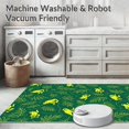 thumbnail image 5 of ODIKA 6' Machine Washable Non-Slip Area Rug, Tropical Frog and Fern Design with Interlocking Natural Shapes Accents High Traffic Rug, Green, 325175, 5 of 5