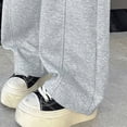 thumbnail image 6 of Ccpelsie Girls Wide Leg Jogger Pants Loose Fit Casual Lounge Sweatpants Elastic Waist Drawstring Comfortable Pants for Everyday(Grey,15-16 Years), 6 of 6