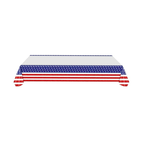 Moocorvic 4th of July Disposable Tablecloths Rectangle Red White Blue Patriotic Party Decorations Waterproof Table Covers Plastic