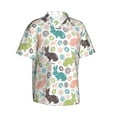 thumbnail image 5 of Wukai Easter Rabbit Men's Hawaiian Shirt Short Sleeve Casual Button Down Summer Beach Aloha Shirt Tropical Print Holiday Party, 5 of 8
