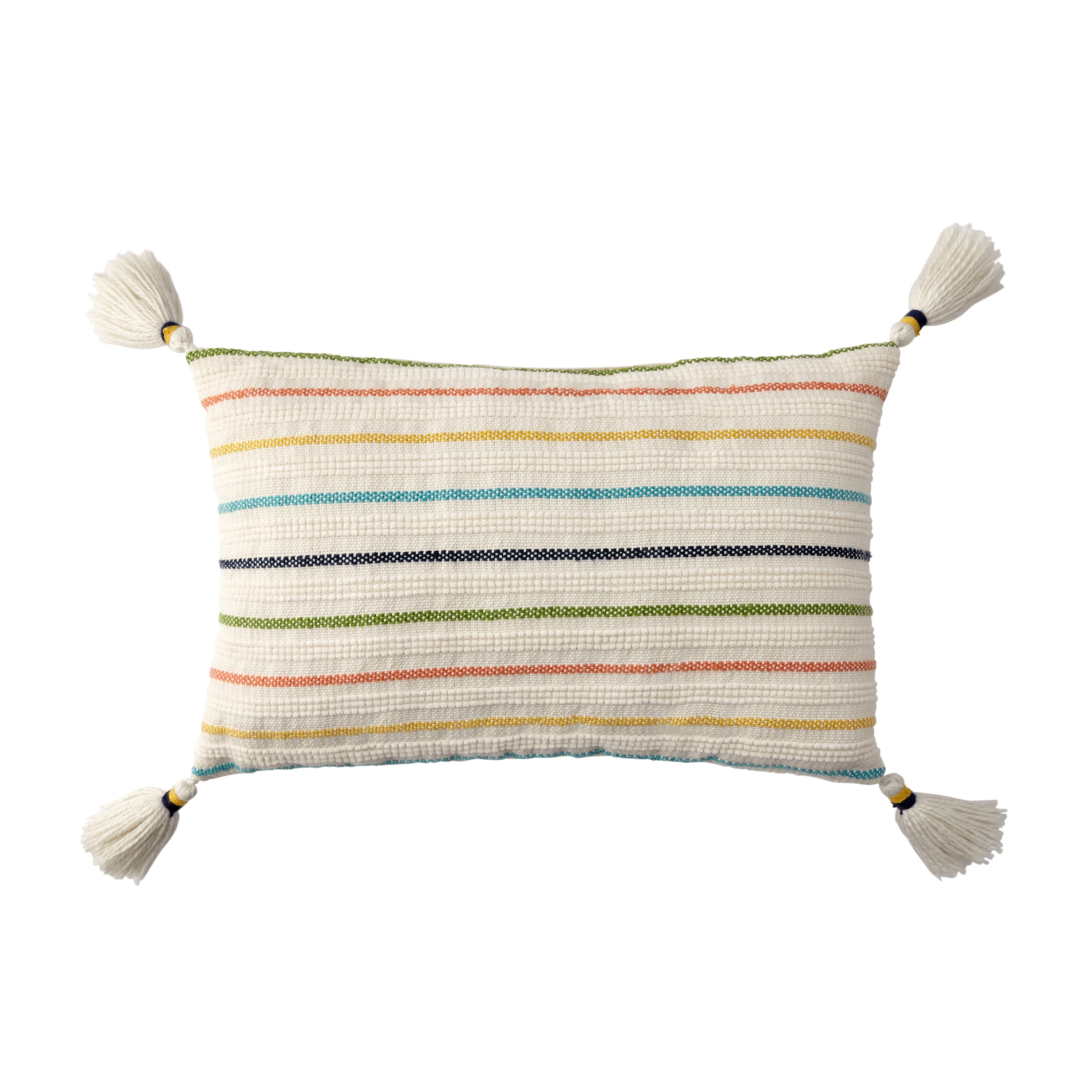 Better Homes & Gardens Multi Stripe Outdoor Throw Pillow, 13' x 19', Multi-Color