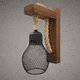 thumbnail image 5 of Lámpara Pared Estilo Vintage Cuerda Madera Rústica, 5 of 5