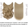 thumbnail image 3 of Benehair Adjustable Headband Invisible Wire Hair Extensions Highlight Long Wavy Curly Synthetic Hairpiece for Women Heat Resistant Fiber No Clip, 3 of 8