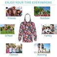 thumbnail image 5 of Lsque Skull Blue Flower Patten Youth Hoodie Sweatshirt Pullover with Kangaroo Pocket Boys and Girls Hoodie Warm Hoodie for Kids-Medium, 5 of 6