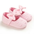 thumbnail image 5 of Baby Girls Princess Bowknot Soft Sole Cotton Crib Shoes Sneaker First Walking Shoes 0-18 Months, 5 of 9
