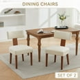 thumbnail image 4 of CQSXDA Set of 2 Modern Armless Dining Chairs in Linen Fabric with Curved Backrest and Solid Wooden Legs for Dining Room, 4 of 16