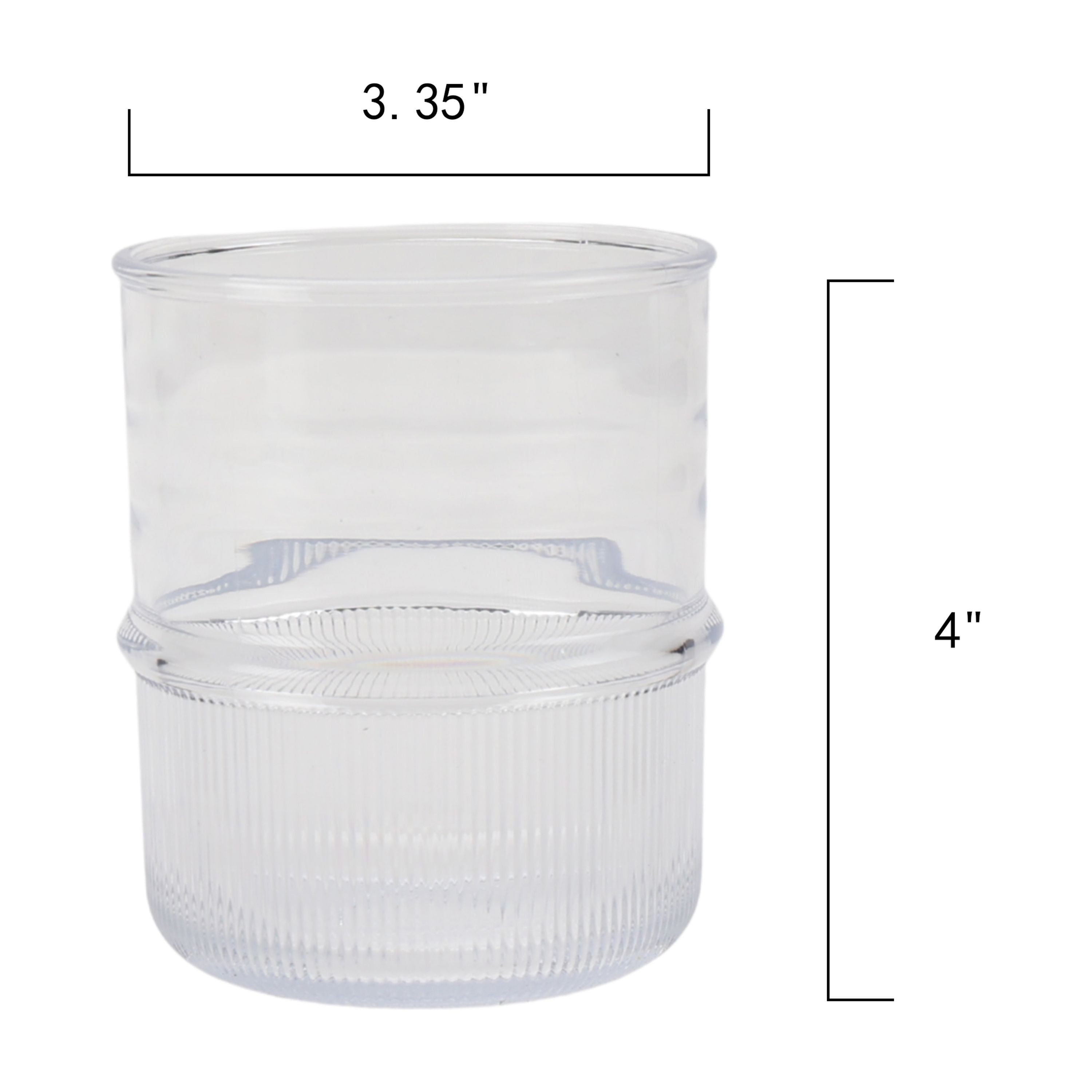 Better Homes and Gardens 14-Ounce Clear Tritan Ribbed Tumbler, Short