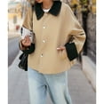 thumbnail image 4 of Abrigo Corto de Mujer, Chaqueta de un Solo Botón, Cortavientos de Otoño, Prenda de Abrigo de Moda Caqui S, 4 of 10