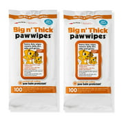 Petkin Big N' Thick Paw Wipes, 100 Orange Scented Wipes - Heavy Duty Pet Paw Wipes Remove Daily Dirt & Odors