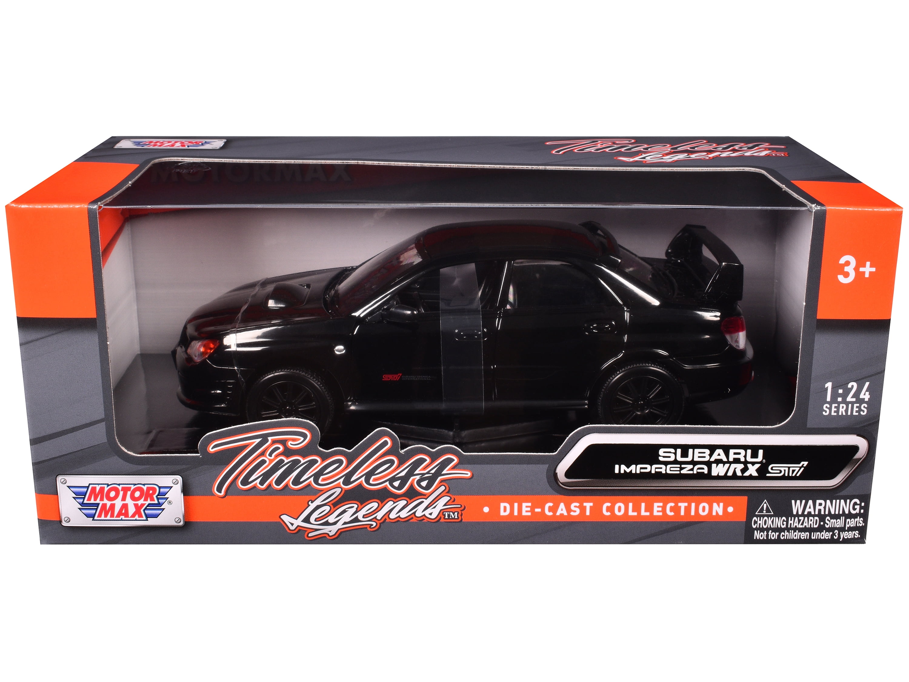 Subaru Impreza WRX STi Black 1/24 Diecast Model Car by Motormax