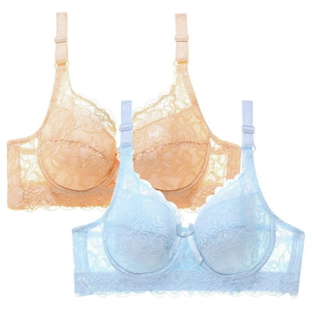Lisbinx Bras for Women Full Coverage 2PC Women Leopard-Print Front Buckles Underwear No Steel Close Bra Todays Daily Deals
