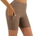 thumbnail image 5 of LOVZFMLL Biker Shorts Women with Pockets High Waisted Tummy Control Gym Running Yoga Sweat Shorts Athletic Workout for Women Coffee XL, 5 of 9