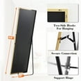 thumbnail image 2 of Gianna 58"x19" High-Quality Full Length Mirror, Aluminum Alloy Frame Ensures Stability, Standing Design for Bedroom, Gold, 2 of 5
