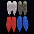 thumbnail image 2 of Pendientes de borla de diamantes de imitación para mujer, joyería de declaración, cristal brillante, pendiente largo de gran tamaño, fiesta, azul y rojo, nueva moda, 2022, 2 of 4