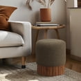 thumbnail image 2 of Meridian Furniture Veranda Boucle Fabric Ottoman/Stool in Olive/Brown, 2 of 6