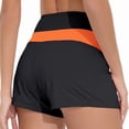 thumbnail image 3 of Period Swimwear Menstrual Leakproof Swim Shorts Quick Dry 3" High Waist Bathing Suit Bottoms for Teen Girls Women Saffron XL, 3 of 4