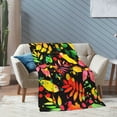 thumbnail image 4 of XMXT Flannel Warm Throw Blanket, Colorful Plant Leaves Bedroom Decor Blankets for Bed Couch Living Room, 50 x 70 inches, 4 of 9