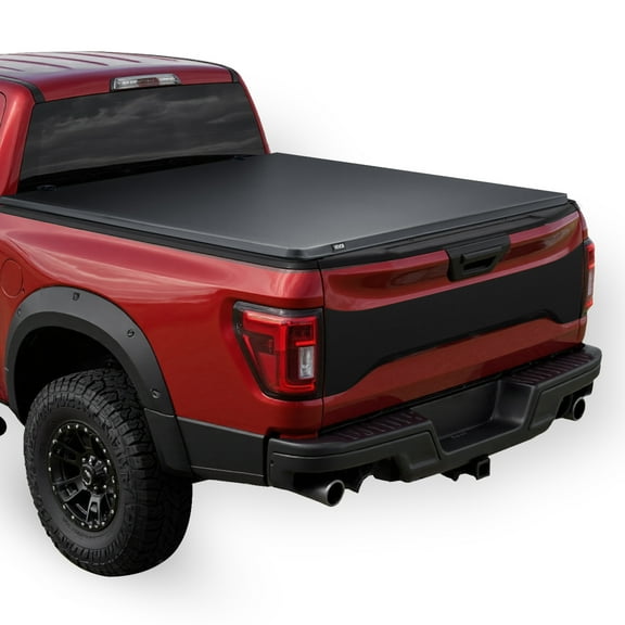 VEVOR Soft Roll-Up Truck Bed Tonneau Cover, Compatible with 2020-2025 Chevy Silverado/GMC Sierra 2500 3500 HD, Fits 6.9 ft (6 ft 10 in/82 in) Bed, PVC Tonneau Cover with Aluminum Alloy Support Bars