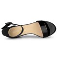 thumbnail image 4 of Sandalias De La Correa Del Tobillotacón Bajo Bloque Punta Abierta Para Mujer - Negro Brillante/US 8, EU 39, 4 of 7