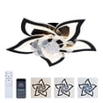 thumbnail image 3 of Eowynic 5-Leaf Flower Design Black Bohemian Integrated LED Flush Bladeless Ceiling Fans with APP and Remote Control, 3 of 12