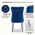 thumbnail image 4 of Sumdeal 70" Faux Marble Dining Table Set for 6, Rectangle Marble Kitchen Dining Table with 6 Velvet Upholstered Chairs, Stainless Steel Base Dining Room Set, Blue, 4 of 8