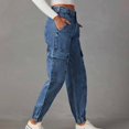 thumbnail image 5 of Sngxgn Women High Waisted Stretch Jeans Straight Wide Leg Denim Pants(Blue,XL), 5 of 5