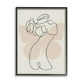 thumbnail image 2 of Stupell Industries Woman & Butterfly Line Doodle Abstract Painting Gray Framed Art Print Wall Art, 2 of 5