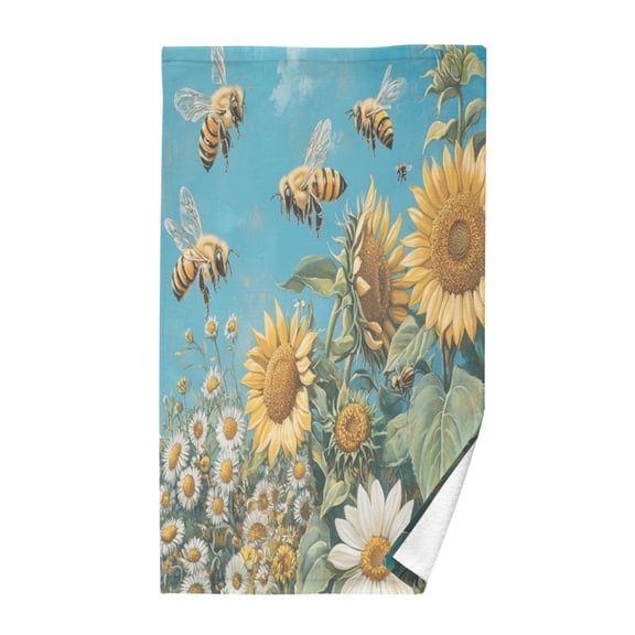 Pure Cotton Face Towel 16x28 Inches Hand Towel Bath Towel Hand Bath Towels Soft Good Water Absorption for Washing Face Wiping Face Lovely Bees