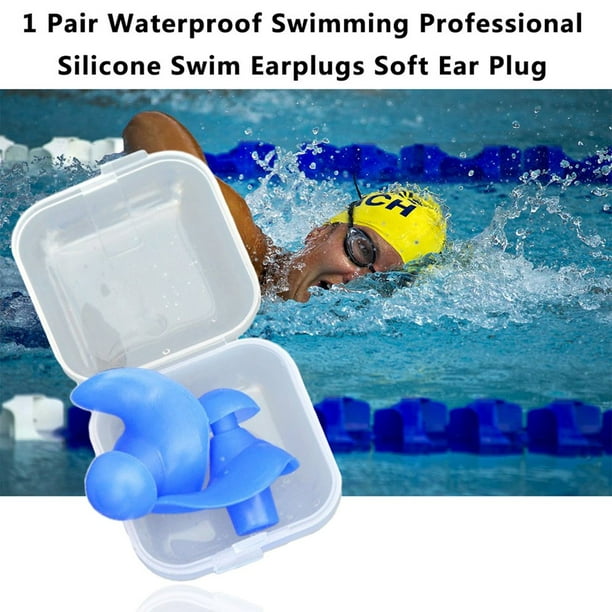 1 paire de bouchons d'oreille de natation en Silicone professionnel  imperméable à l'eau bouchon d'oreille Anti-bruit doux pour les nageurs d' enfants adultes 