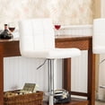 thumbnail image 4 of Roundhill Swivel White Leather Adjustable Hydraulic Bar Stool(Set of 2), 4 of 8