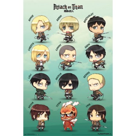 Attack on Titan - Chibi Characters Poster Print (24 x 36 Attack on Titan - Chibi Characters Poster Print (24 x 36