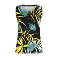 thumbnail image 5 of Womens Tops Summer Women Sleeveless Floral Printed Button Plus Size Tank Tops Loose Crew Neck Vest T Shirts Tunics Tee Plus Size Tops for Women, 5 of 6