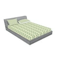 thumbnail image 2 of Ambesonne Floral Fitted Sheet & Pillow Sham Set, Graphic Flowers Branches, Full, Jade Green Orange, 2 of 2