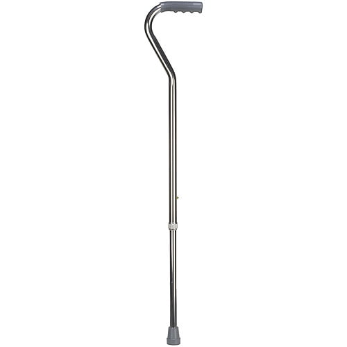 DMI Deluxe Lightweight Adjustable Walking Cane with Vinyl Offset Hand Grip, Slip Resistnace, for Men and Women, Silver