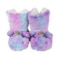 thumbnail image 3 of Unicorn Slipper Socks for Women Cozy Warm Lined Fuzzy Socks Slippers Indoor Booties with Non Slip Grippers, Purple Tie-Dye S/M, 3 of 6