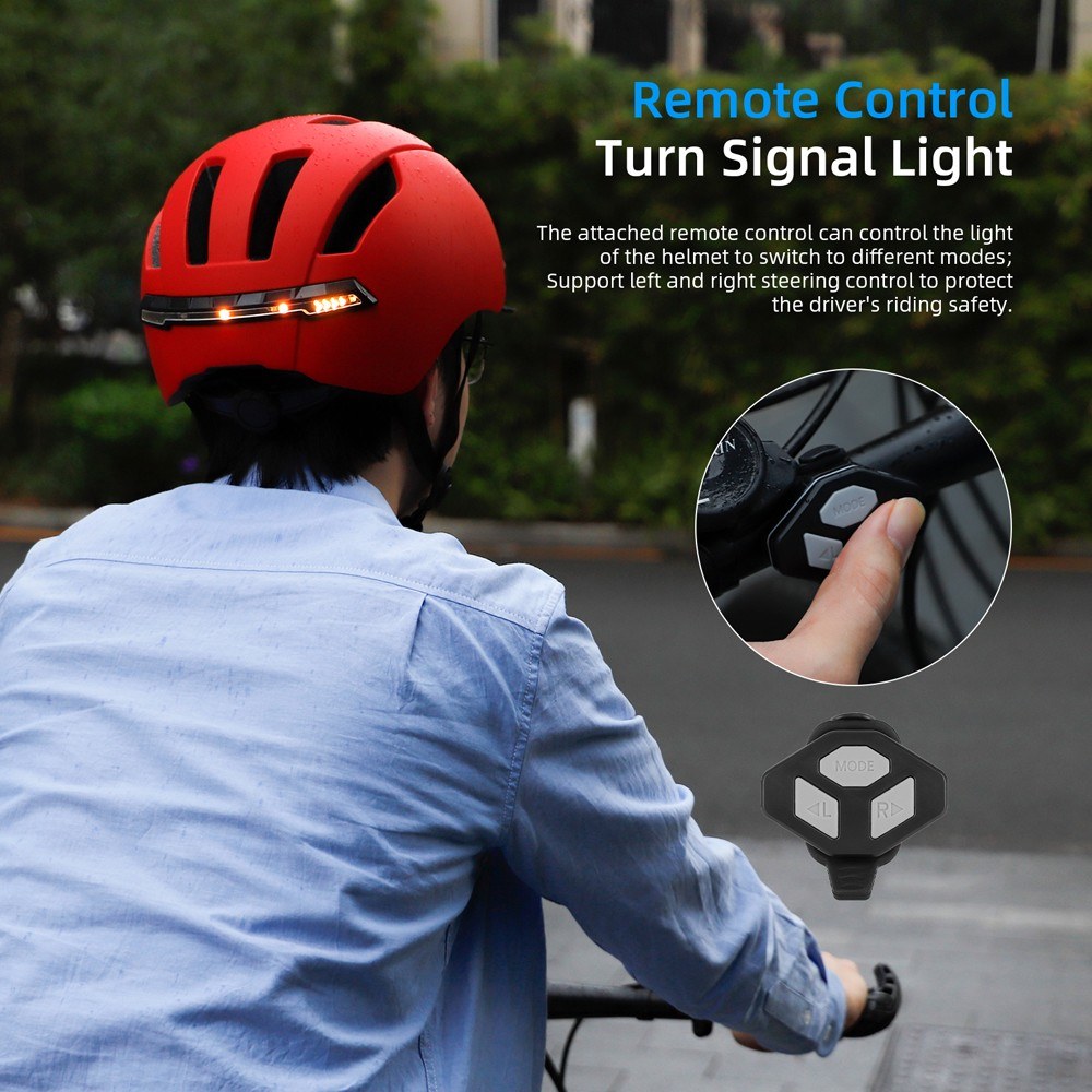 Waterproof Cycling Helmet with LED Turn Signal for Bikes and Scooters