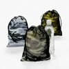 Lot of 12 Camo Camouflage Polyester Drawstring Bags Loot Sack Party Favors
