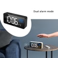 thumbnail image 4 of Inteprter Reloj con espejo LED, pantalla de temperatura USB, música de cabecera, reloj electrónico para niños y estudiantes Decoración del hogar negro Inteprter HA001222-02, 4 of 6