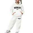 thumbnail image 7 of Gaexia Toddler Kids Long Sleeve Hoodie and Pants Set Soft Warm Pullover Outfit for Girls and Boys All Season Casual Playwear,White,8-9 Years, 7 of 7