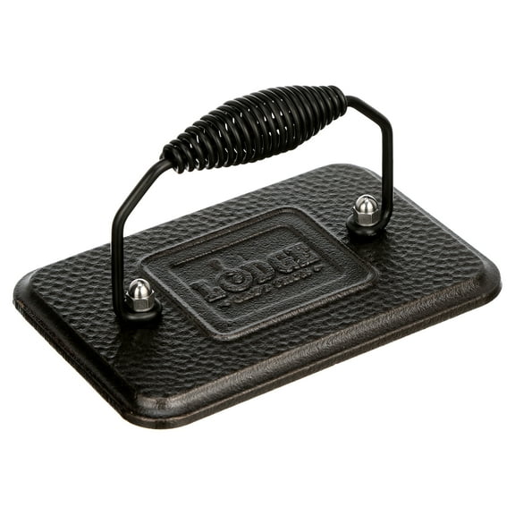 Lodge Cast Iron 6.75 In. x 4.5 In. Grill Press, Black