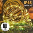 thumbnail image 3 of Guirnaldas de luces solares para exteriores [paquete de 2], 30 M, 300 luces LED para exteriores e interiores, IP65, impermeables, 8 modos intermitentes, luz decorada, para jardín, hogar P, 3 of 5