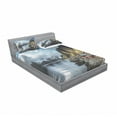 thumbnail image 3 of Ambesonne Scenery Fitted Sheet & Pillow Sham Set, Autumn Rocks and Clouds, Twinxl, Blue Grey White, 3 of 3
